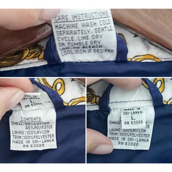 Vintage 90s preppy luxe lightweight all weather sailing jacket large size L - Picture 9 of 10
